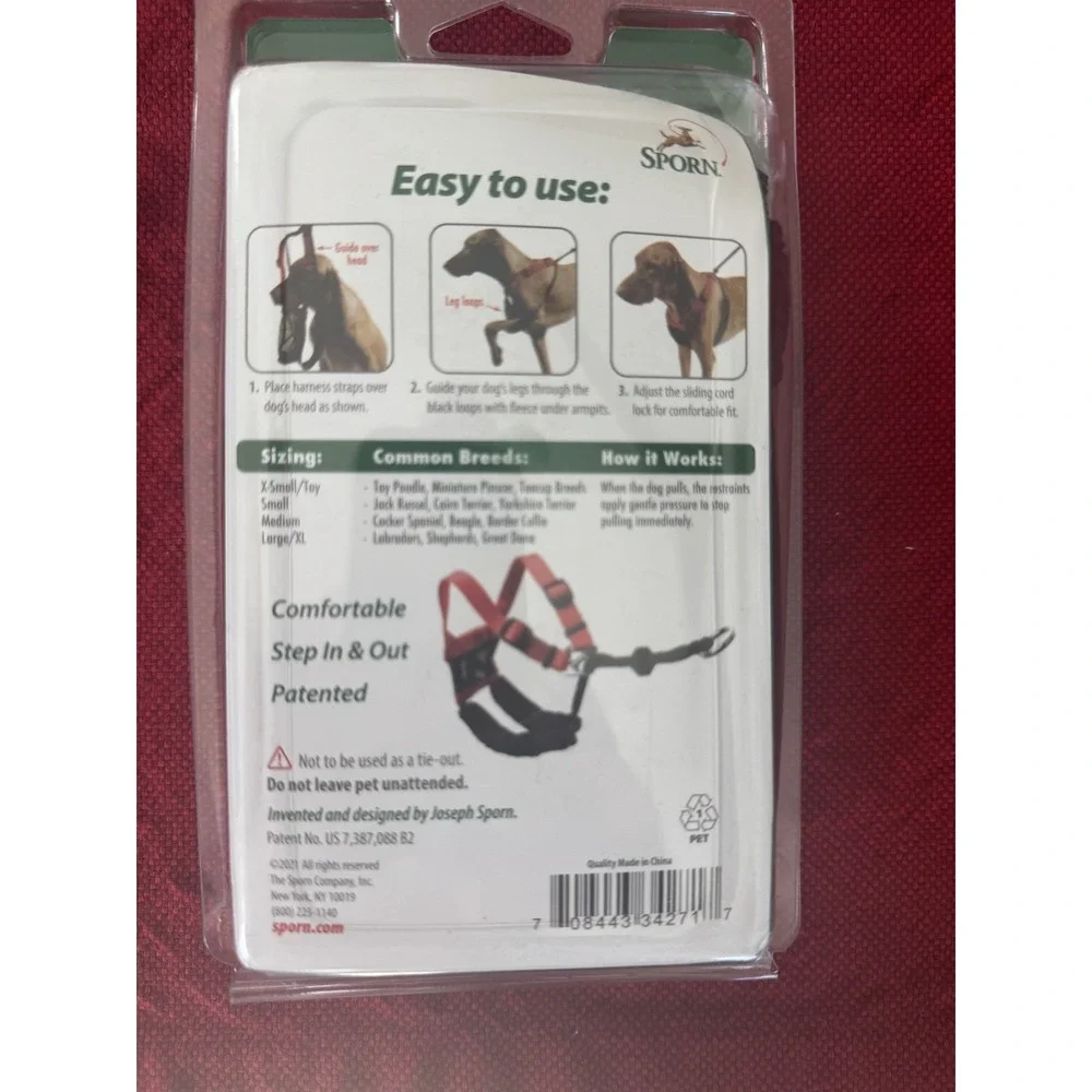 NWT Sporn Non Pulling Mesh Harness Large Necks 16-24 In (43-60cm) In Color BLACK